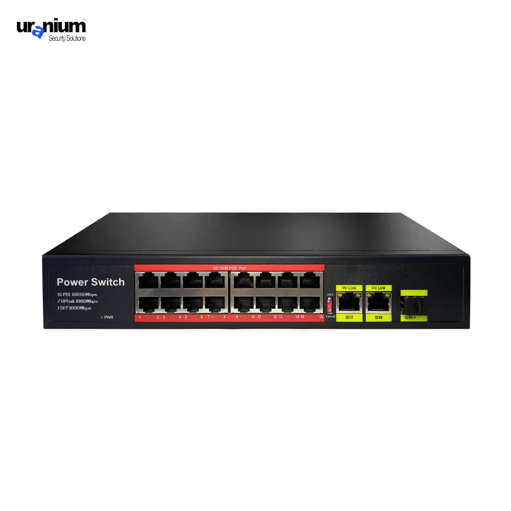 Uranium POE-1621SFP-200W 16 Port PoE Switch - Image 1