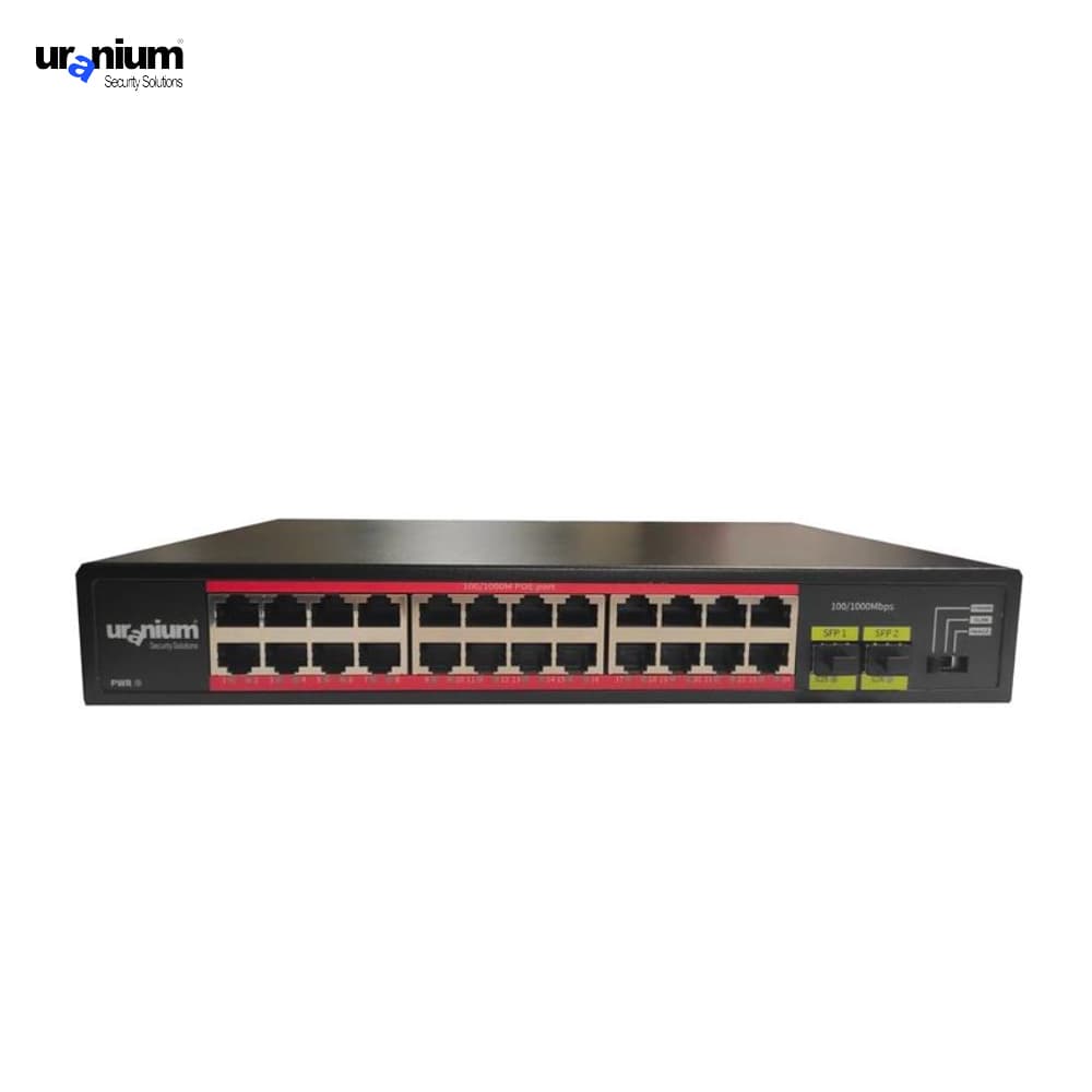 Uranium POE-G2402SFP-300W 24 Port Gigabit PoE Switch - Image 1