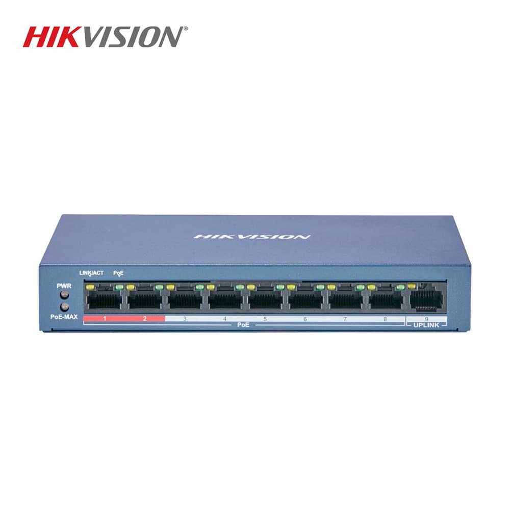 Hikvision DS-3E0109P-E/M(B) 8 Port PoE Switch - Image 1