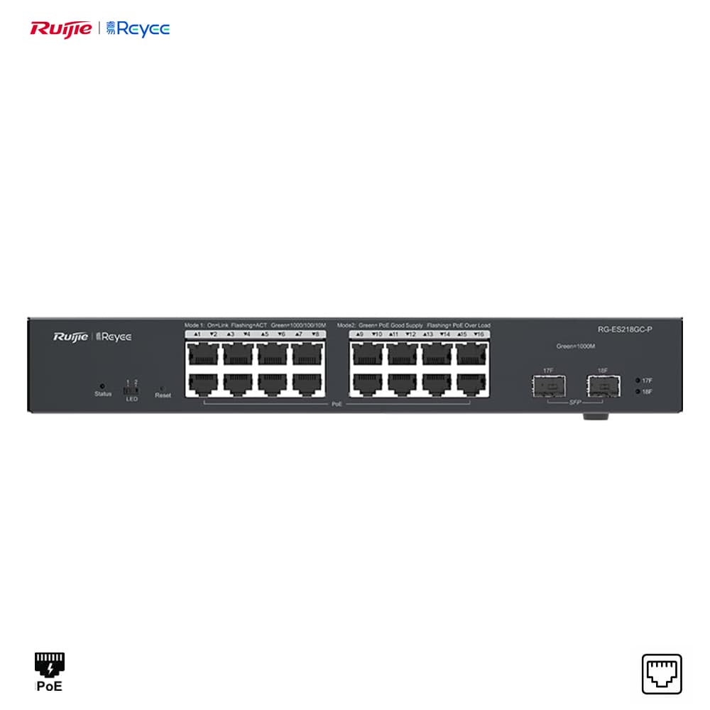 Reyee RG-ES218GC-P 16 Port Gigabit Network PoE Switch - Image 1