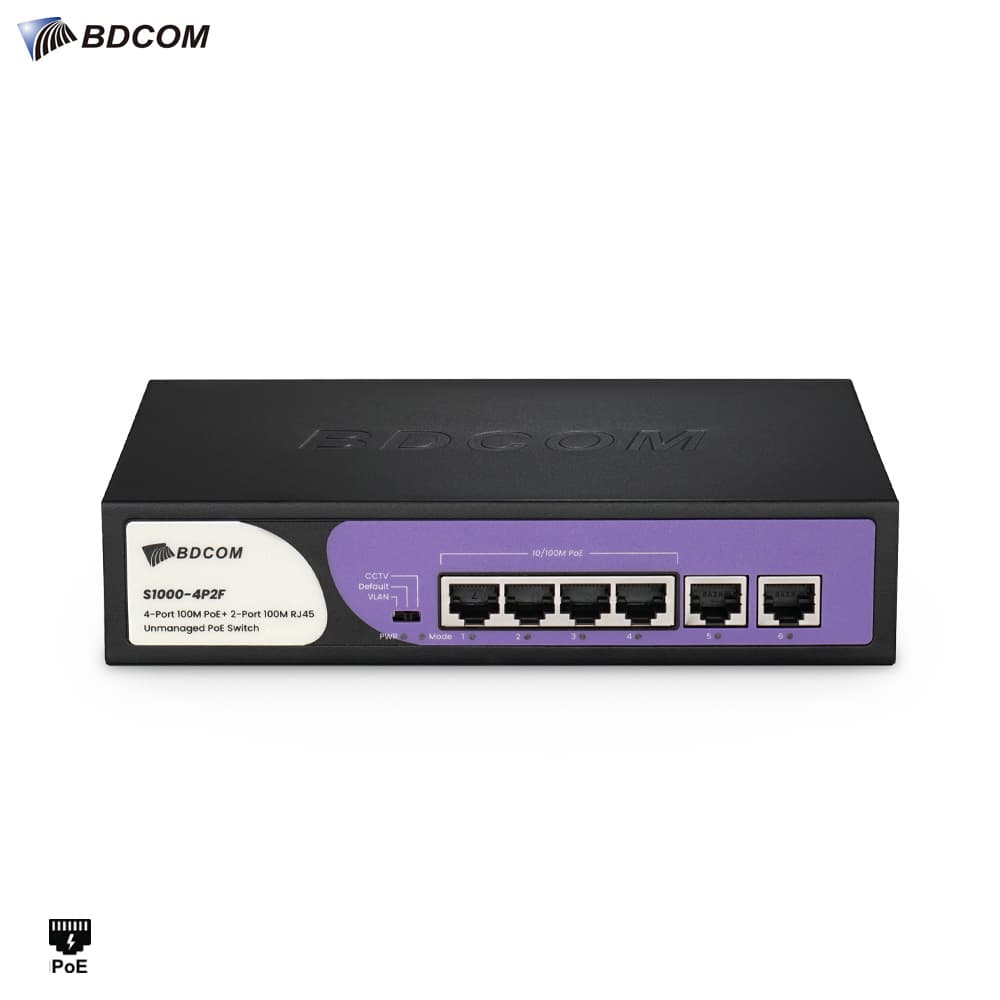BDCOM S1000-4P2F 4 Port Network PoE Switch - Image 1