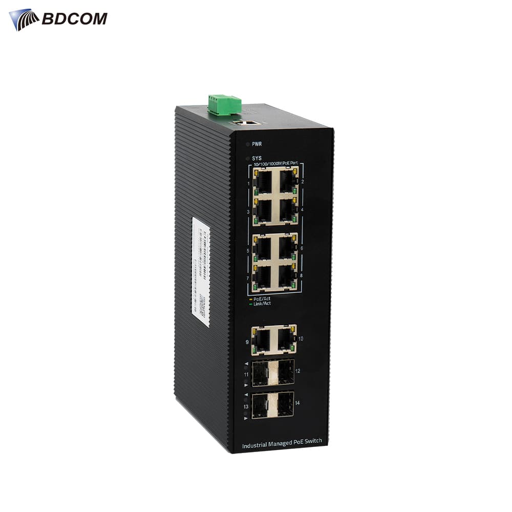 BDCOM IES200-V25-4S2T8P 8 Port Gigabit Endustriyel PoE Switch - Image 1