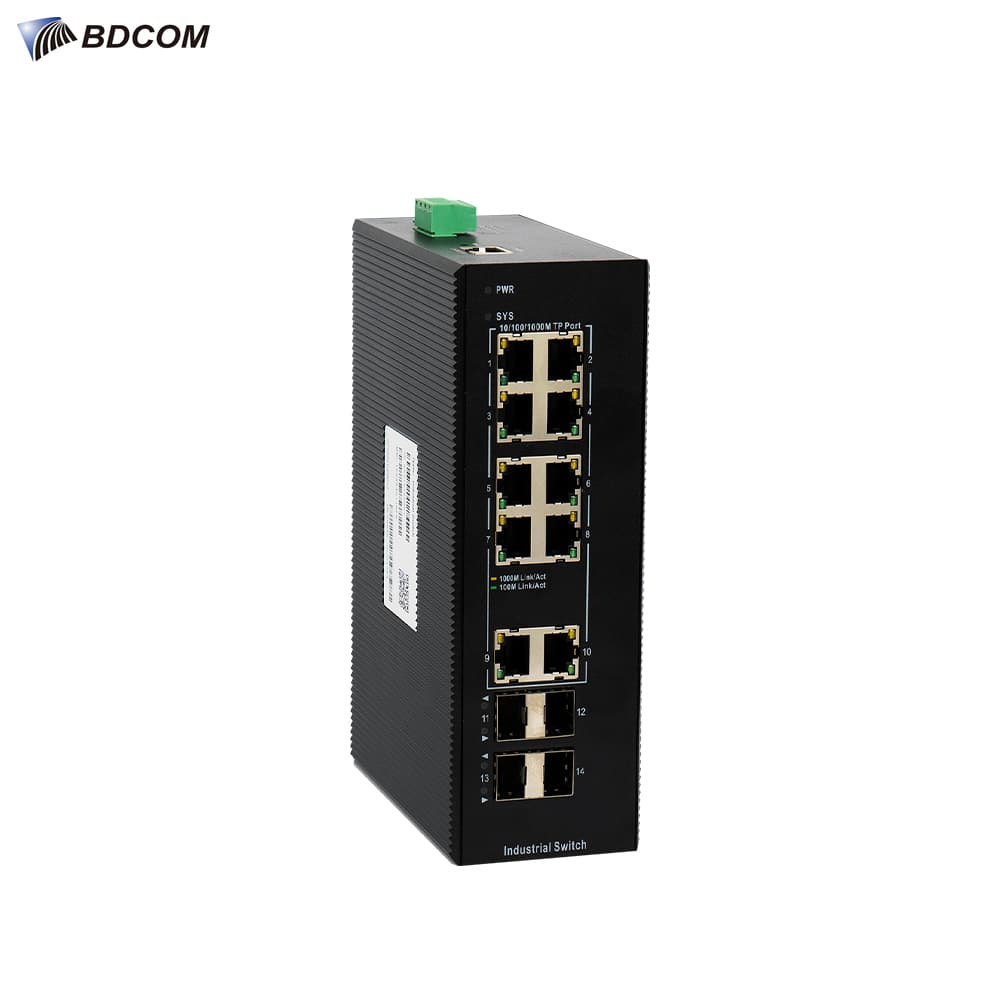 BDCOM IES200-V25-4S10T 10 Port Gigabit Endustriyel Switch - Image 1