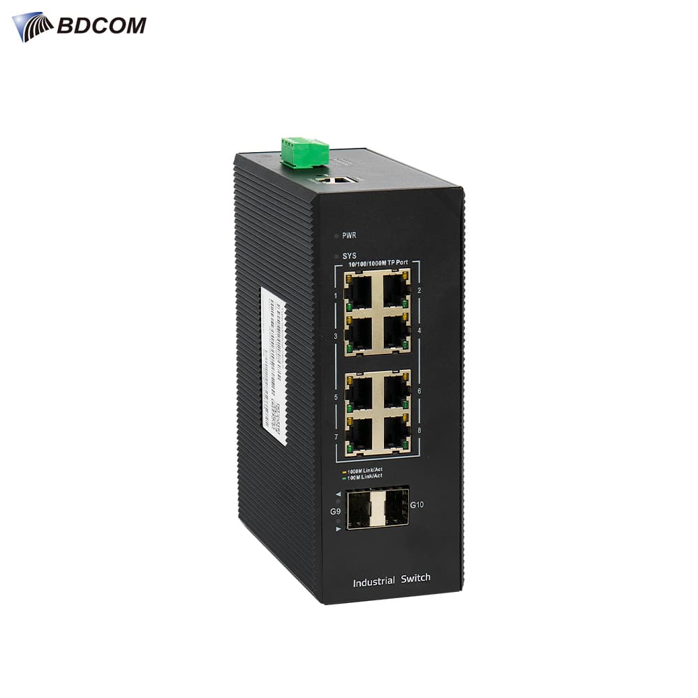 BDCOM IES200-V25-2S8T 8 Port Gigabit Endustriyel Switch - Image 1