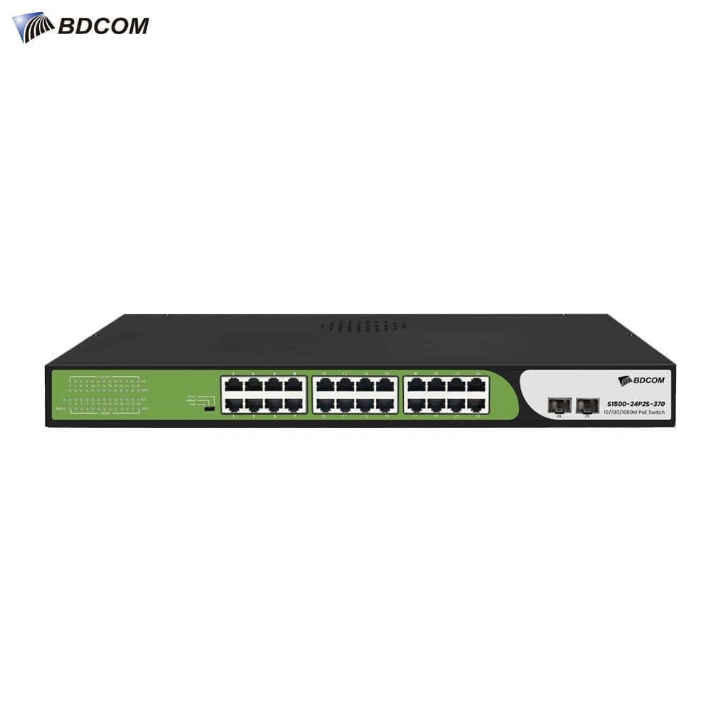 BDCOM S1500-24P2S-370 24 Port Gigabit Network PoE Switch - Image 1