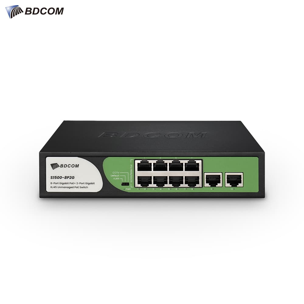 BDCOM S1500-8P2G 8 Port Gigabit Network PoE Switch - Image 1