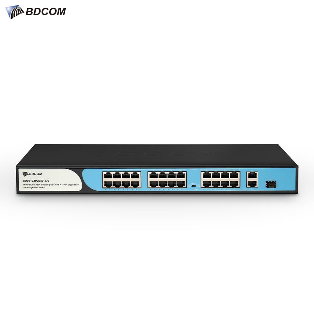 BDCOM S1200-24P2G1S-370 24 Port Network PoE Switch - Image 1