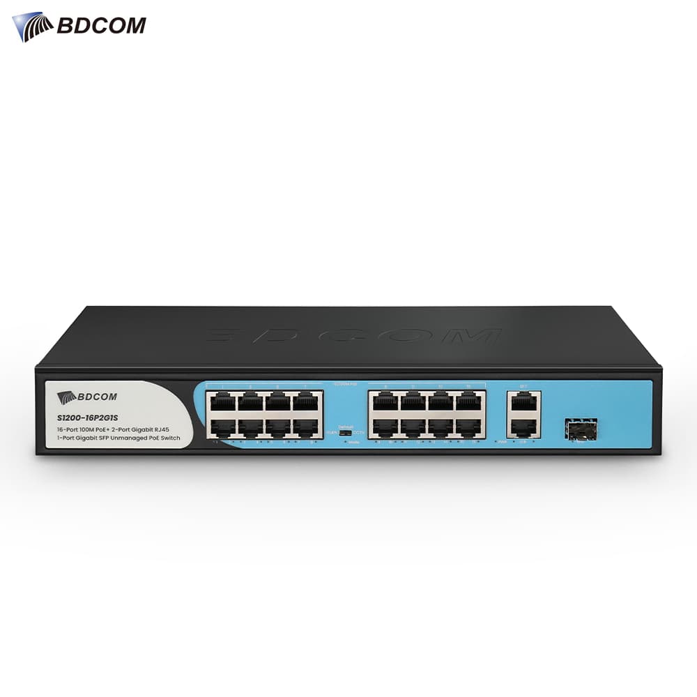 BDCOM S1200-16P2G1S 16 Port Network PoE Switch - Image 1