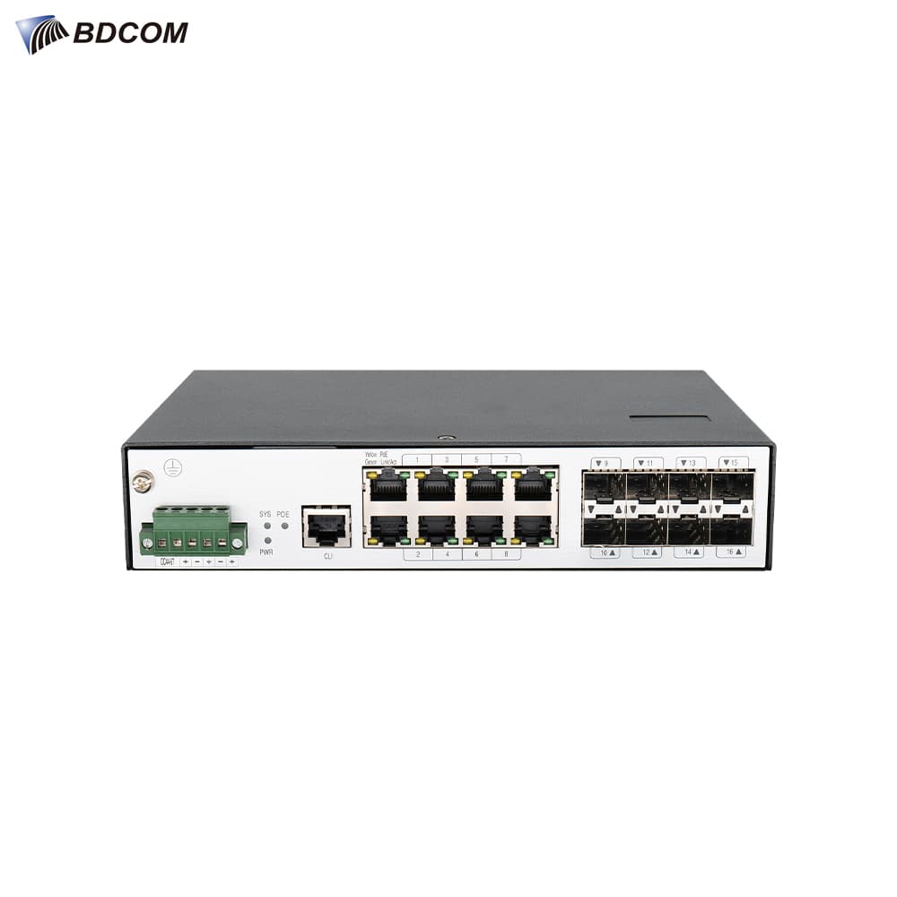 BDCOM IES2000-TW8S8P 8 Port Gigabit Endustriyel PoE Switch - Image 1