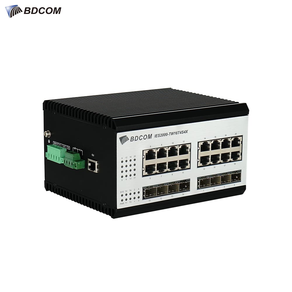 BDCOM IES2000-TU16T4S4X 16 Port Gigabit Endustriyel Switch - Image 1
