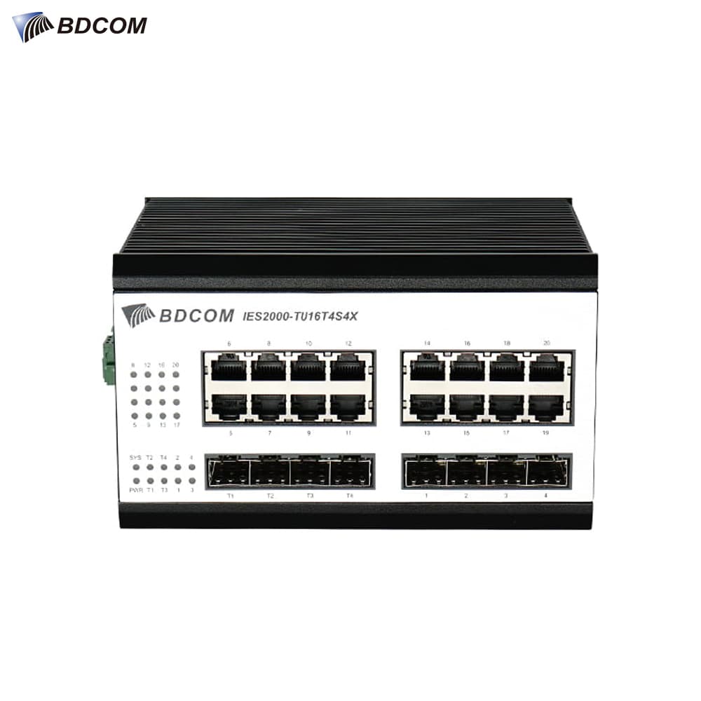 BDCOM IES2000-TW16T4S4X 16 Port Gigabit Endustriyel Switch - Image 1