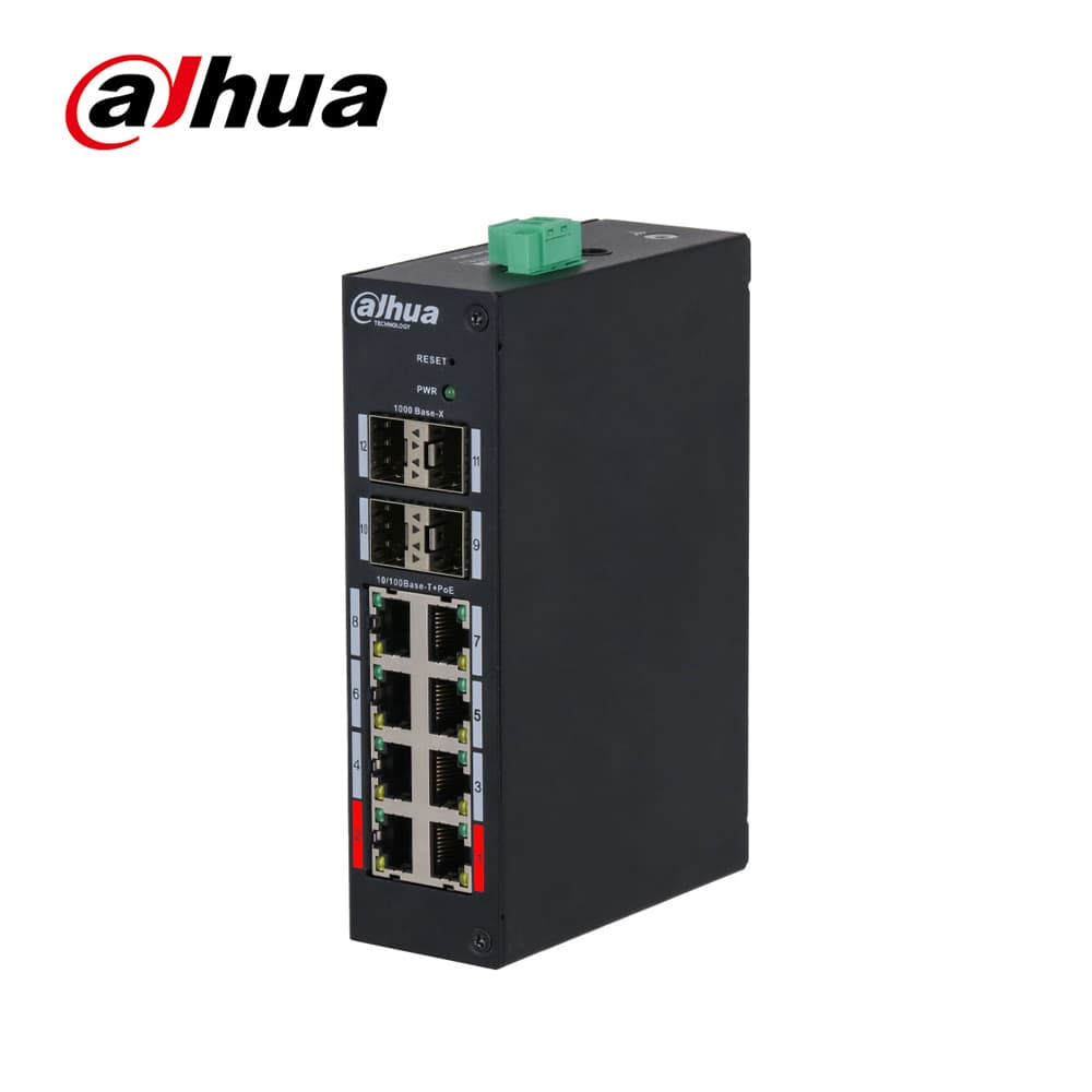 Dahua HS4412-8ET-96 8 Port Endustriyel Network PoE Switch - Image 1