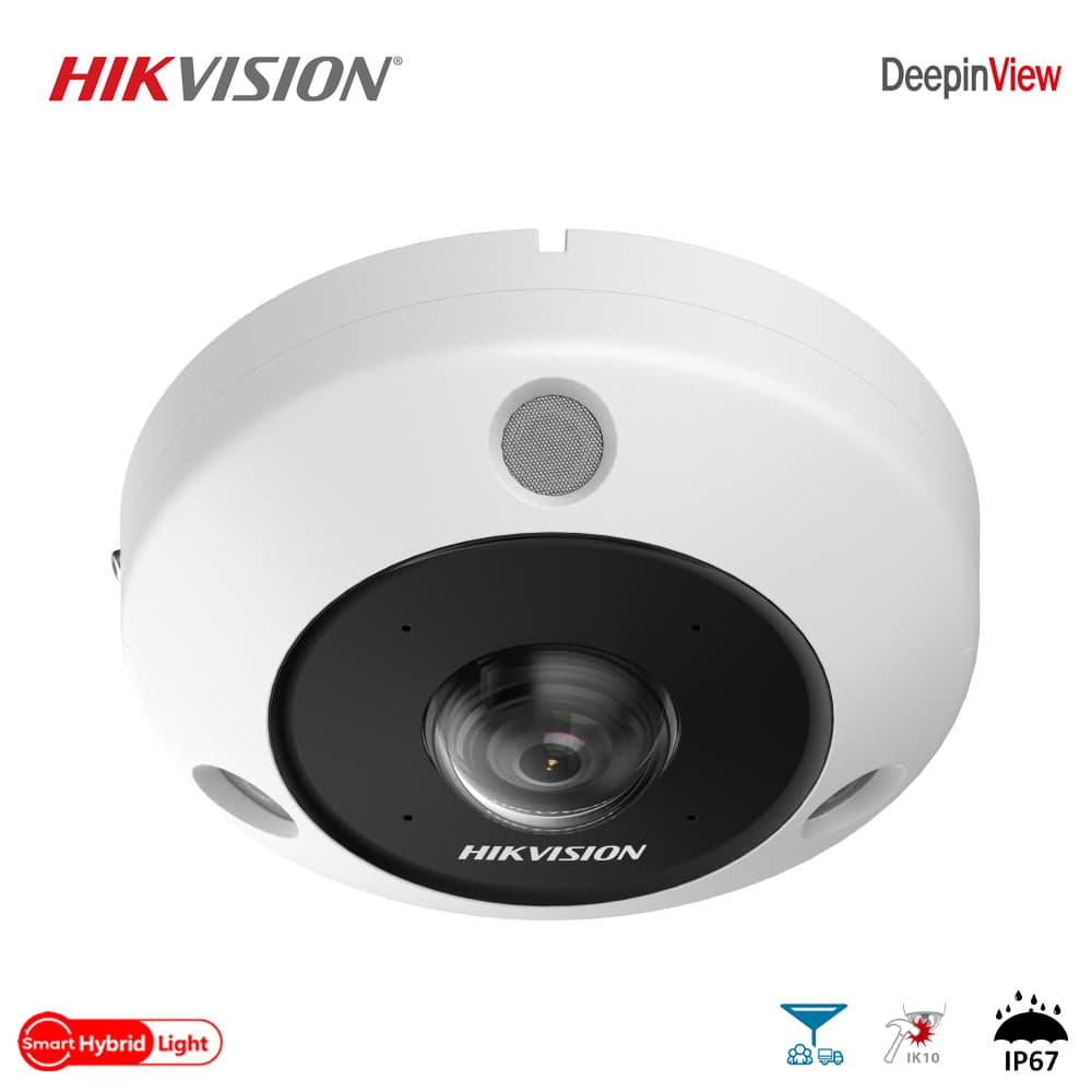 Hikvision DS-2CD63C5G1-IVS 12MP Sesli IP Fisheye Kamera - Image 1