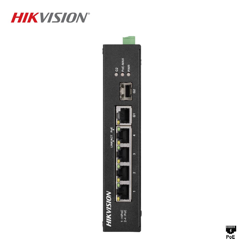 Hikvision DS-3T0306HP 4 Port Endüstriyel PoE Switch - Image 1