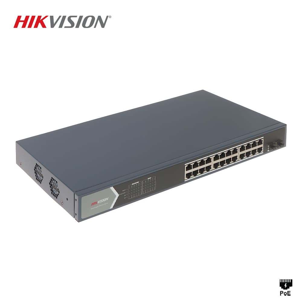 Hikvision DS-3E1526P-SI 24 Port Yönetilebilir Gigabit PoE Switch - Image 1