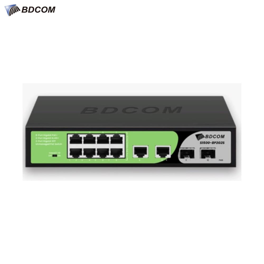 BDCOM S1500-8P2G2S 8 Port Gigabit Network PoE Switch - Image 1