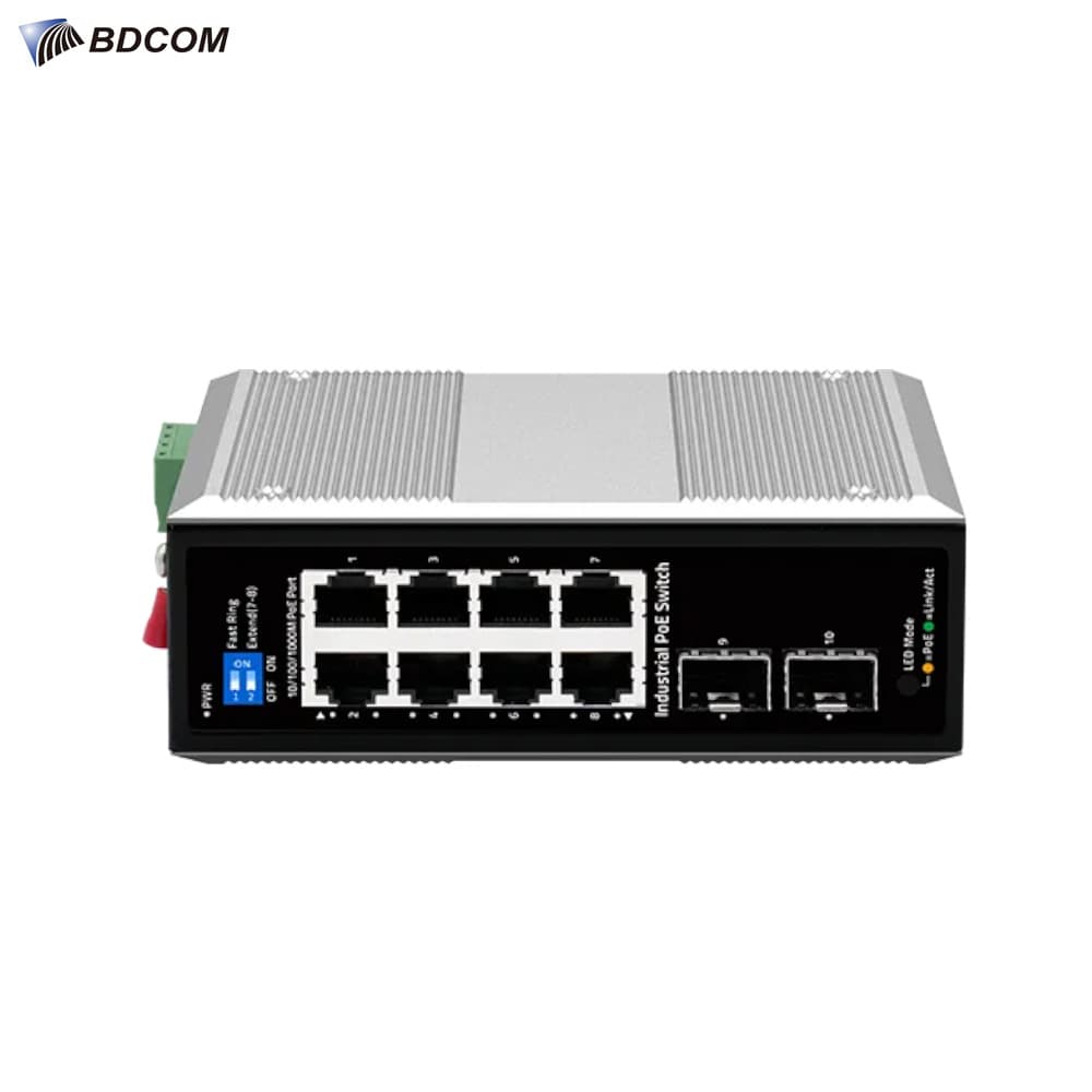 BDCOM IES200-LS2080P 8 Port Endustriyel Gigabit PoE Switch - Image 1